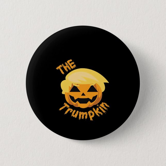 Trumpkin Pumpkin Halloween Design – Sloth Costume  2 Inch Round Button (Front)
