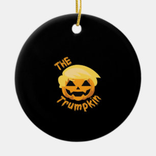 Trumpkin Pumpkin Halloween Design – Sloth Costume  Ceramic Ornament