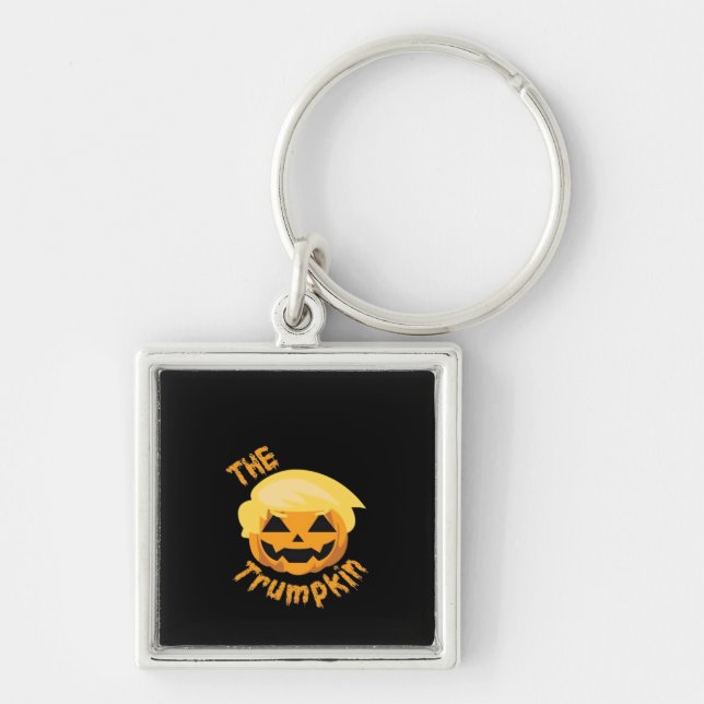 Trumpkin Pumpkin Halloween Design – Sloth Costume  Keychain (Front)