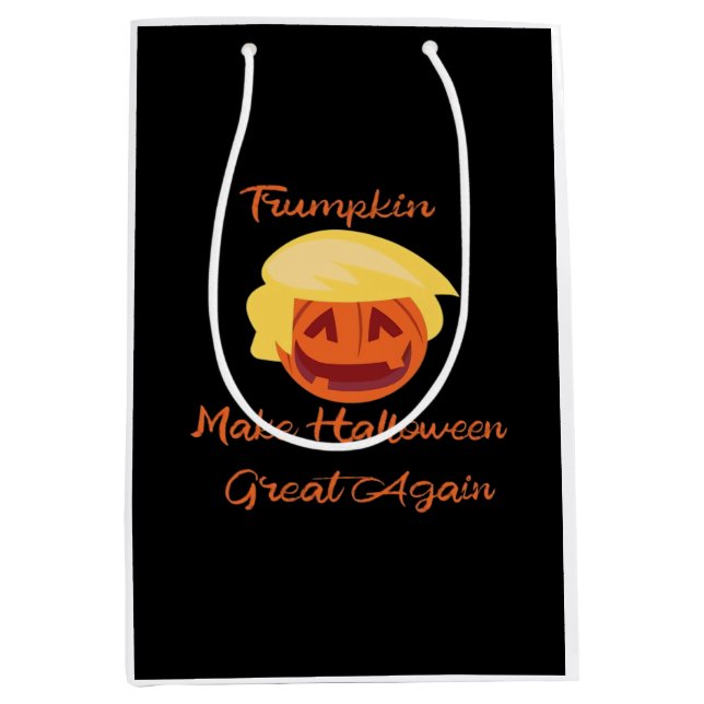 Trumpkin Pumpkin Halloween Design – Spooky Basic S Medium Gift Bag (Front)