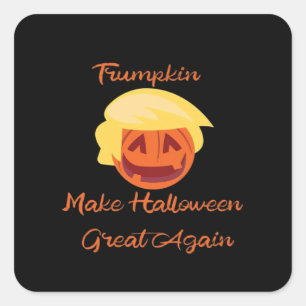 Trumpkin Pumpkin Halloween Design – Spooky Basic S Square Sticker