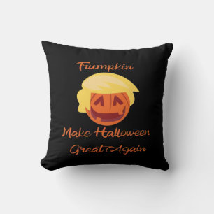 Trumpkin Pumpkin Halloween Design – Spooky Basic S Throw Pillow