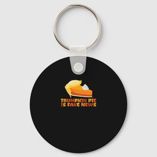 Trumpkin Pumpkin Pie Funny Thanksgiving Fitted Keychain (Front)