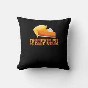 Trumpkin Pumpkin Pie Funny Thanksgiving Fitted Throw Pillow
