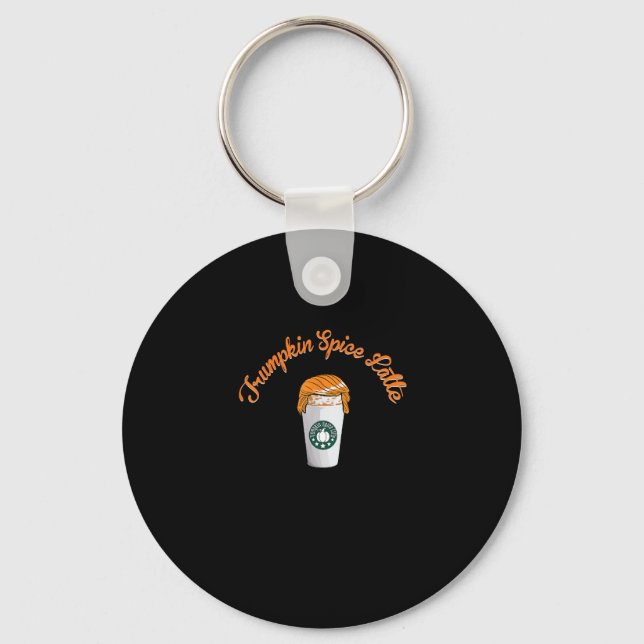 Trumpkin Pumpkin Spice Latte Holiday Coffee Keychain (Front)