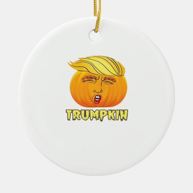 Trumpkin – Scary Good Pumpkin  Ceramic Ornament (Front)