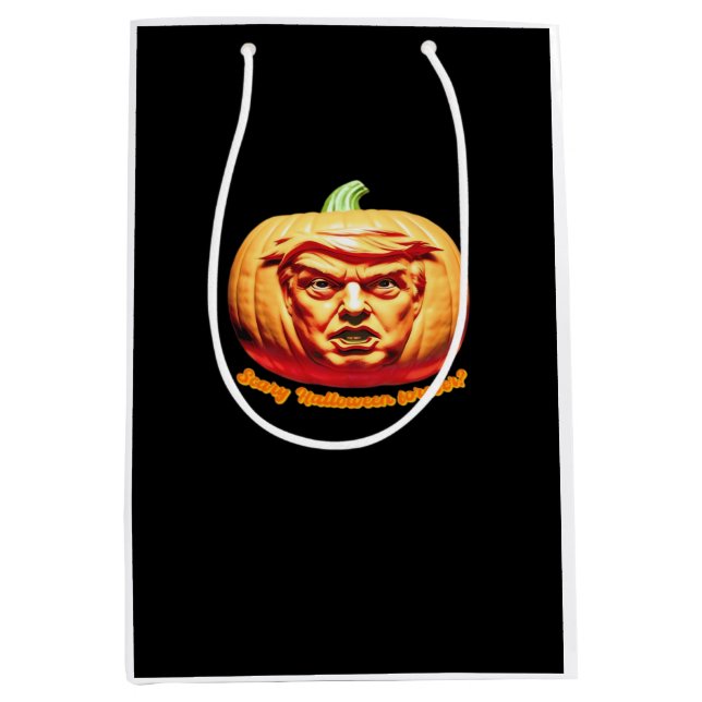 Trumpkin Scary Halloween Pumpkin Best Art Design C Medium Gift Bag (Front)
