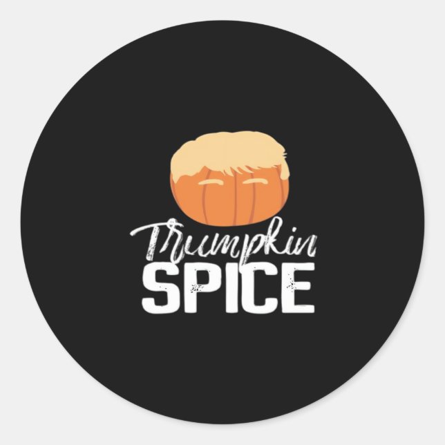 Trumpkin Spice Funny Political Halloween Classic Round Sticker (Front)