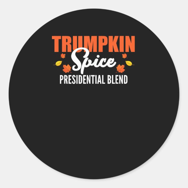Trumpkin Spice Halloween Thanksgiving Funny Classic Round Sticker (Front)