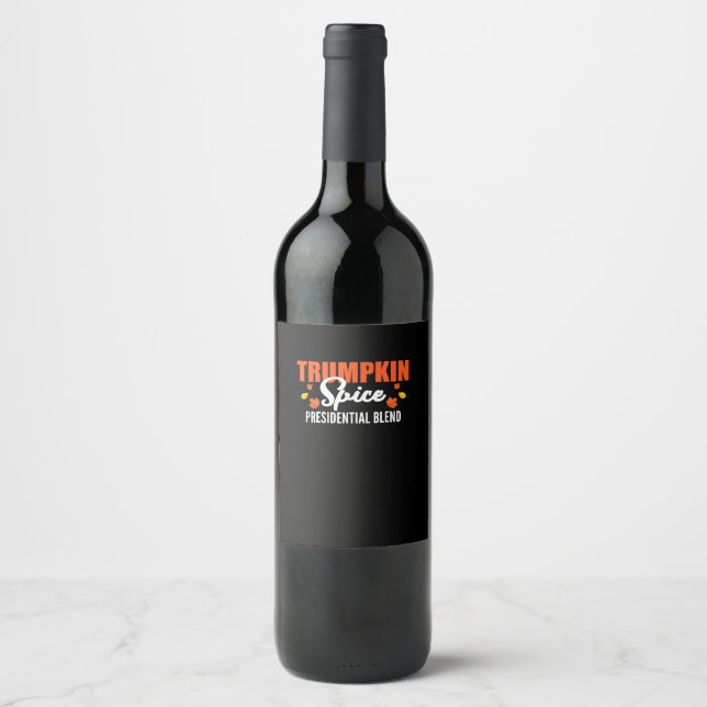Trumpkin Spice Halloween Thanksgiving Funny Wine Label (Front)