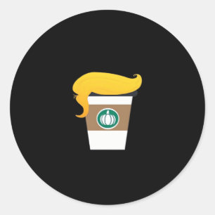Trumpkin Spice Latte Funny Donald Joke Pumpkin Spi Classic Round Sticker