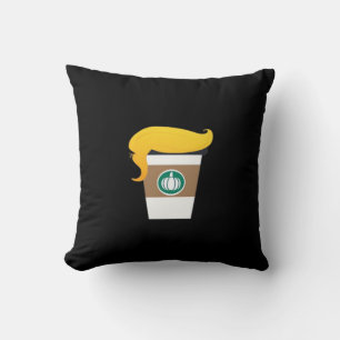 Trumpkin Spice Latte Funny Donald Joke Pumpkin Spi Throw Pillow