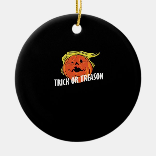 Trumpkin - Trick Or Treason  Halloween  Ceramic Ornament (Front)