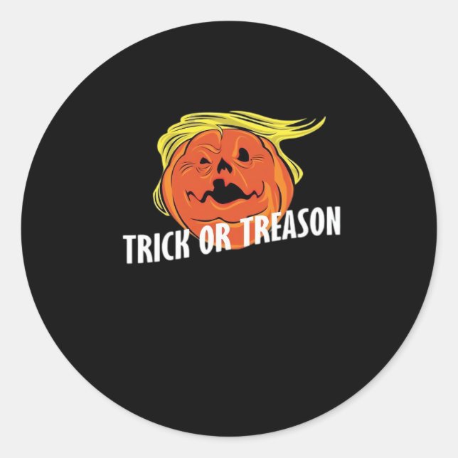 Trumpkin - Trick Or Treason  Halloween  Classic Round Sticker (Front)