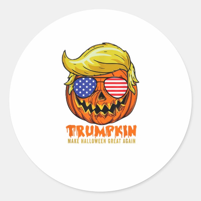 Trumpkin Usa Make Halloween Great Again Funny Classic Round Sticker (Front)