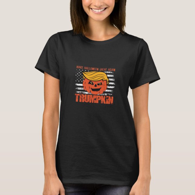 Trumpkin Usa Make Halloween Great Again Funny T-Shirt (Front)