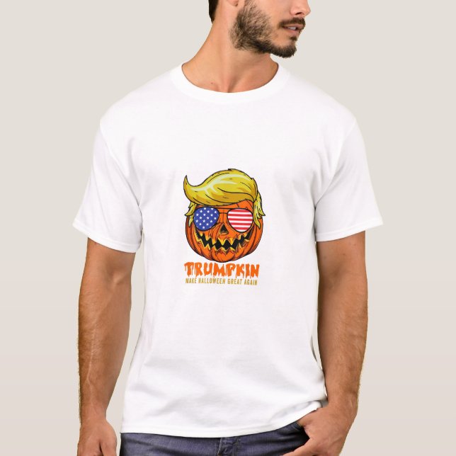 Trumpkin Usa Make Halloween Great Again Funny T-Shirt (Front)