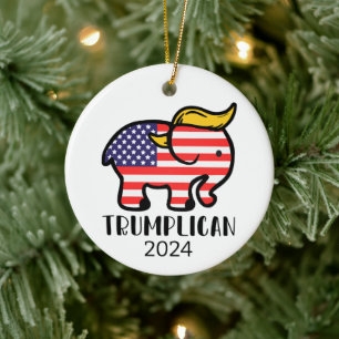 Trumplican Elephant Ceramic Ornament