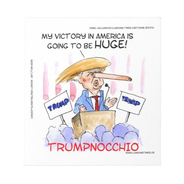 Trumpnocchio Funny Donald Trump Items Notepad (Front)