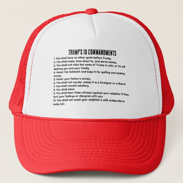 Trump's 10 Commandments Trucker Hat (Front)