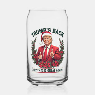Trump's Back Christmas Is Great Again Santa Can Glass