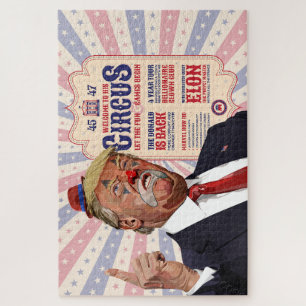 Trump's Clown Show Circus - Vintage Poster Design Jigsaw Puzzle