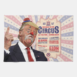 Trump's Clown Show Circus - Vintage Poster Design Kitchen Towel