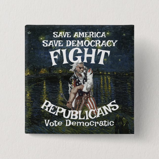 TRUMPS DEAD HG FV LF CELEBRATION PARTY LIFE TEE 2 INCH SQUARE BUTTON (Front)