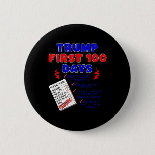 Trumps First 100 Days Worst Presidential Polls Eve 2 Inch Round Button