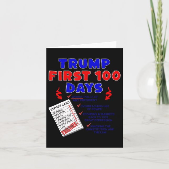 Trumps First 100 Days Worst Presidential Polls Eve Card (Front)