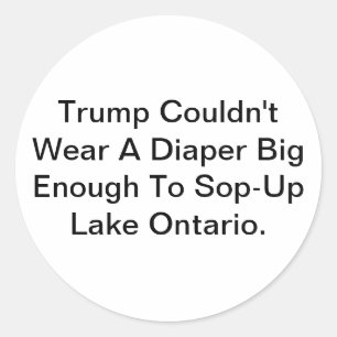 Trump's Lake Ontario Diaper Hankamer Artjunkhaus Classic Round Sticker