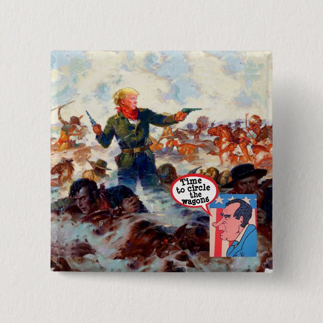 Trump's Last Stand 2 Inch Square Button (Front)