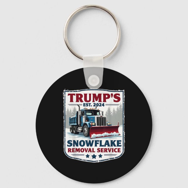 Trumps Snowflake Removal Service Funny Trump 2024  Keychain (Front)
