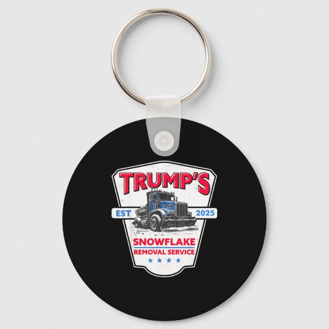 Trump's Snowflake Removal Service Funny Trump 2025 Keychain (Front)
