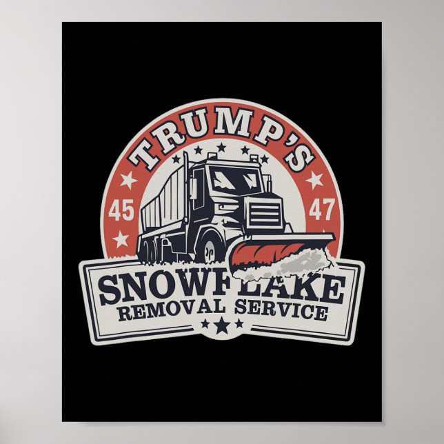 Trump's Snowflake Removal Service Funny Trump  Poster (Front)