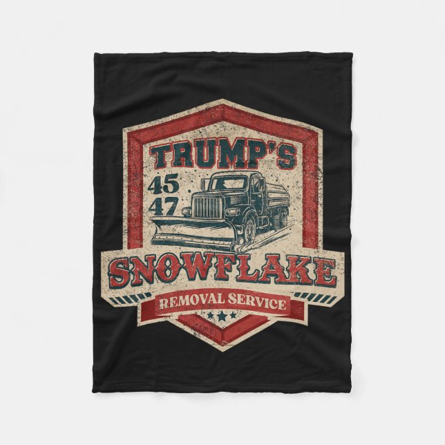 Trump's Snowflake Rmoval Service Funny Trump Chris Fleece Blanket (Front)