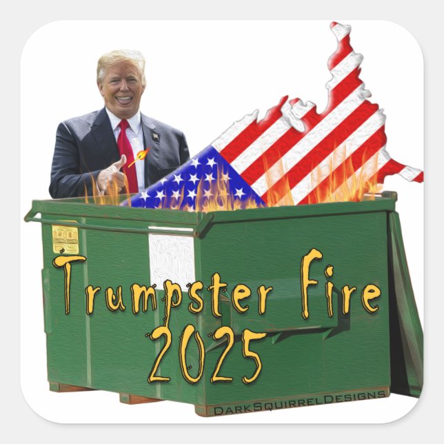 Trumpster Fire (oil paint texture) Square Sticker (Front)