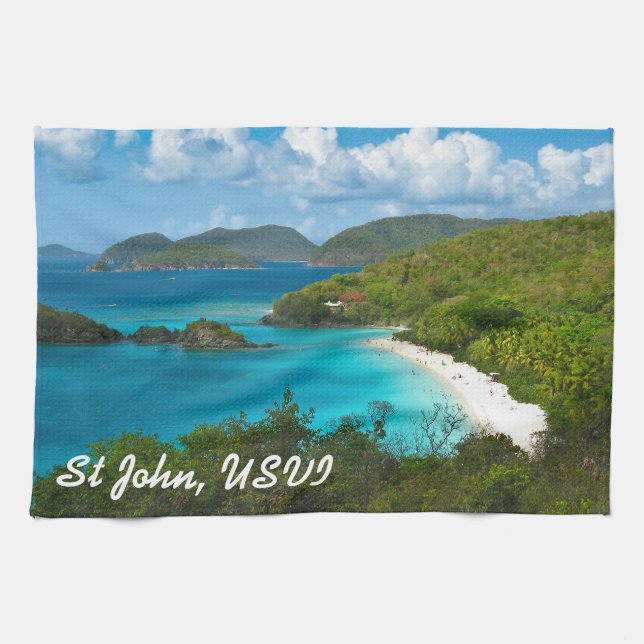 Trunk Bay, St John USVI Kitchen Towel (Horizontal)