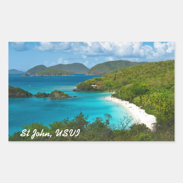 Trunk Bay, St John USVI Sticker (Front)