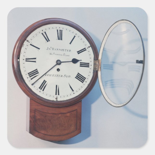 Trunk dial clock, London, 1850 Square Sticker (Front)