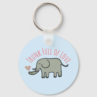 Trunk Full of Love Cute Elephant Doodle Keychain