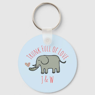 Trunk Full of Love Cute Elephant Valentine's  Keychain