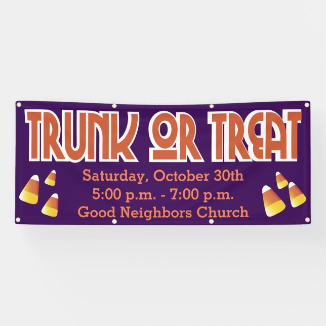 Trunk Or Treat Candy Corn Banner (Horizontal)