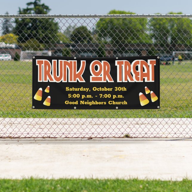 Trunk Or Treat Candy Corn Community Event Banner (Insitu)