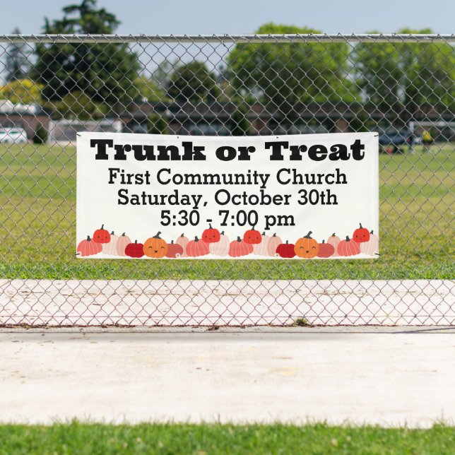 Trunk or Treat Fall Pumpkin Themed Community Event Banner (Insitu)