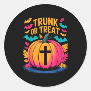 Trunk Or Treat Halloween Costume Christian Pumpkin Classic Round Sticker