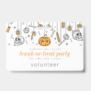 Trunk or Treat Modern Chic Halloween Party Badge
