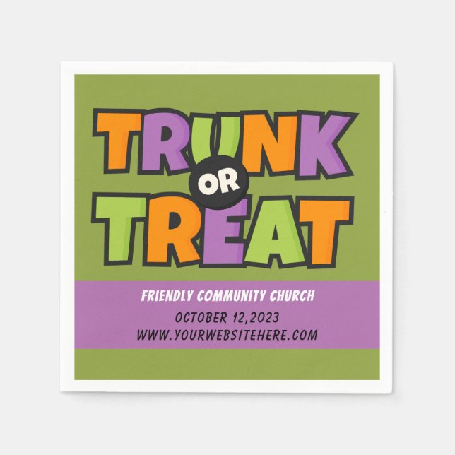 Trunk or Treat Party Church Event Napkin (Front)