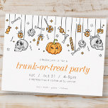 Trunk or Treat Party Modern Halloween Invitation Postcard<br><div class="desc">Instead of the traditional trick-or-treat,  celebrate trunk-or-treat with friends and neighbours!</div>
