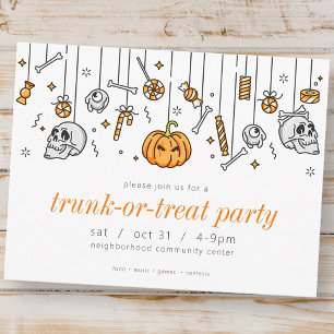 Trunk or Treat Party Moderne Halloween Invitation